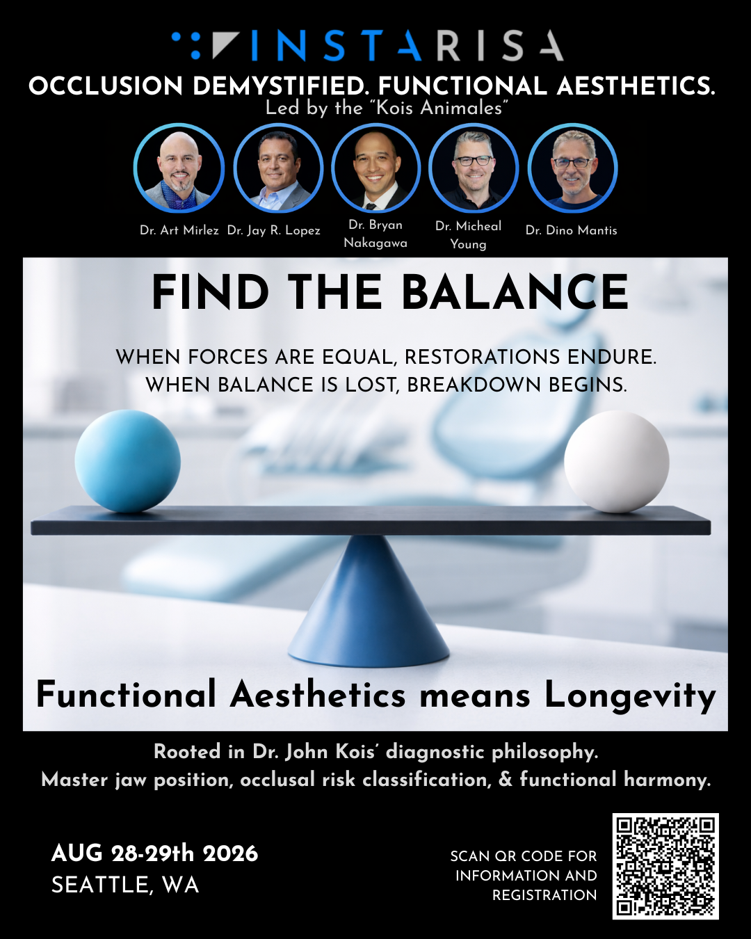 Dentofacial Aesthetics and Occlusion Demystified for Full Arch (August 28-29, 2026) ***Update!  Course will be live at the Washington AGD in Seattle, WA****